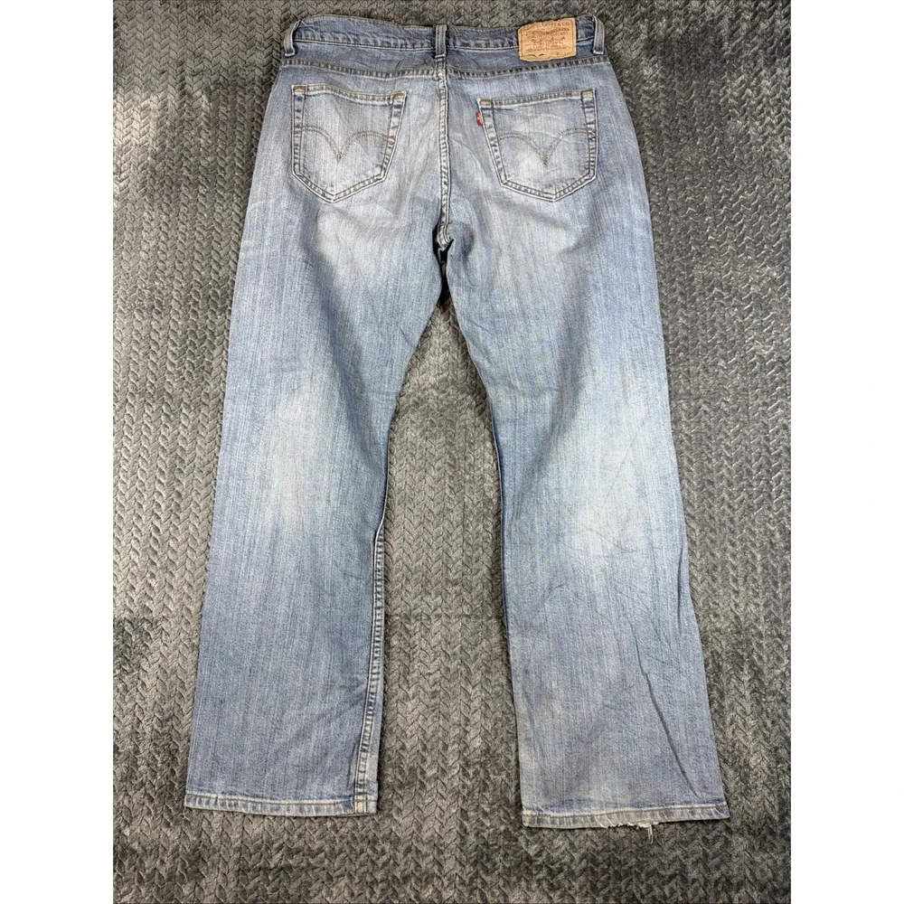 Vintage Levi's 752 Jeans Mens 34x30 Blue Denim‎ Cotton Distressed Straight Leg